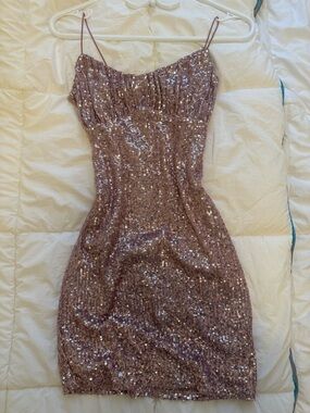 Sequin Dress - Rose Gold